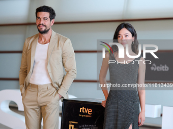 Mario Casas and Anna Castillo attend the photocall for ''Escape'' during the 72nd San Sebastian International Film Festival in San Sebastian...