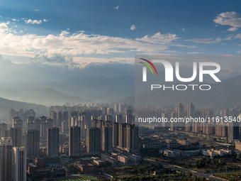 View of an urban area covered with morning light in Chongqing, China, on September 27, 2024. (