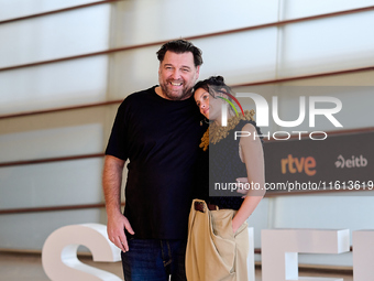 Milena Smit and Hovik Keuchkerian attend the photocall for ''El Hoyo 2'' during the 72nd San Sebastian International Film Festival in San Se...