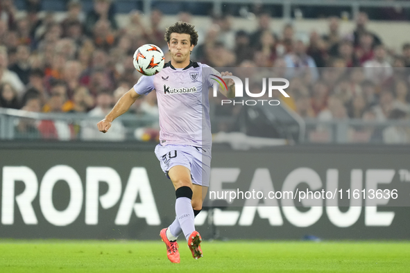 Unai Gomez attacking midfield of Athletic Club and Spain during the UEFA Europa League 2024/25 League Phase MD1 match between AS Roma and At...