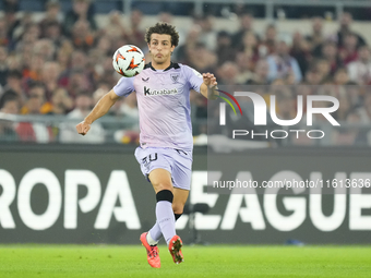 Unai Gomez attacking midfield of Athletic Club and Spain during the UEFA Europa League 2024/25 League Phase MD1 match between AS Roma and At...