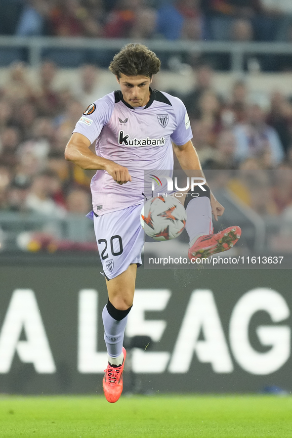 Unai Gomez attacking midfield of Athletic Club and Spain during the UEFA Europa League 2024/25 League Phase MD1 match between AS Roma and At...