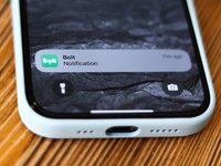 Bolt notification is seen displayed on Apple iPhone 15 Pro screen in this illustration photo taken in Krakow, Poland on September 26, 2024....