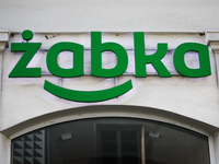 Zabka logo is seen on the store in Krakow, Poland on September 26, 2024. (