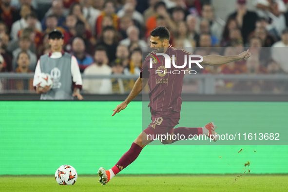 Zeki Celik right-back of Roma and Turkiye during the UEFA Europa League 2024/25 League Phase MD1 match between AS Roma and Athletic Club at...