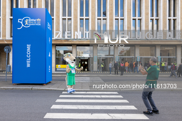 Competitors gather at the historic Tempelhof Airport in Berlin, Germany, on September 27, 2024, in preparation for the 50th edition of the B...