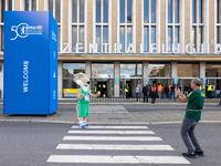 Competitors gather at the historic Tempelhof Airport in Berlin, Germany, on September 27, 2024, in preparation for the 50th edition of the B...