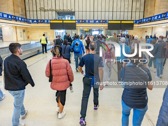 Competitors gather at the historic Tempelhof Airport in Berlin, Germany, on September 27, 2024, in preparation for the 50th edition of the B...