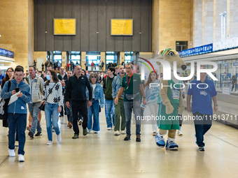 Competitors gather at the historic Tempelhof Airport in Berlin, Germany, on September 27, 2024, in preparation for the 50th edition of the B...