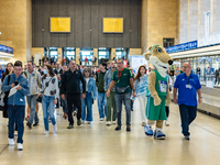 Competitors gather at the historic Tempelhof Airport in Berlin, Germany, on September 27, 2024, in preparation for the 50th edition of the B...