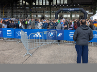 Competitors gather at the historic Tempelhof Airport in Berlin, Germany, on September 27, 2024, in preparation for the 50th edition of the B...