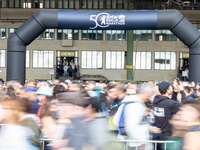 Competitors gather at the historic Tempelhof Airport in Berlin, Germany, on September 27, 2024, in preparation for the 50th edition of the B...