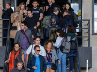 Competitors gather at the historic Tempelhof Airport in Berlin, Germany, on September 27, 2024, in preparation for the 50th edition of the B...