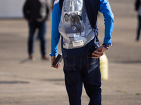 Competitors gather at the historic Tempelhof Airport in Berlin, Germany, on September 27, 2024, in preparation for the 50th edition of the B...