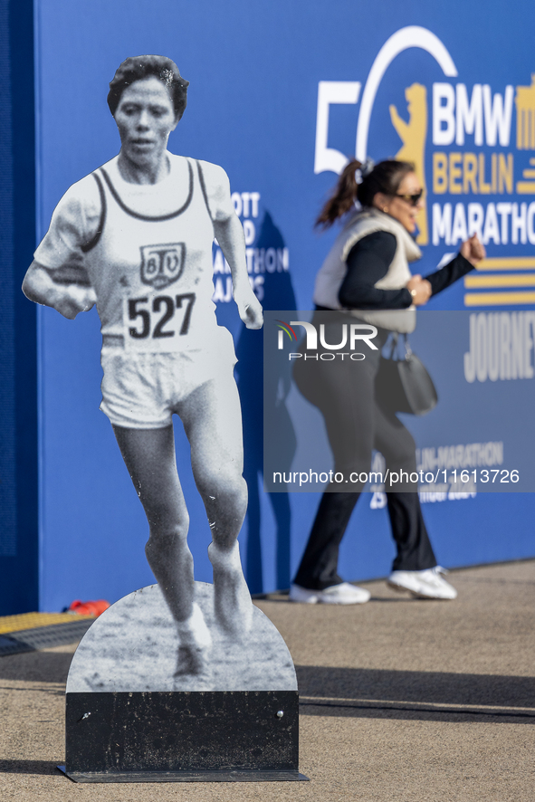 Competitors gather at the historic Tempelhof Airport in Berlin, Germany, on September 27, 2024, in preparation for the 50th edition of the B...