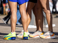 Competitors gather at the historic Tempelhof Airport in Berlin, Germany, on September 27, 2024, in preparation for the 50th edition of the B...