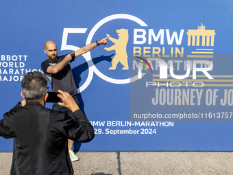 Competitors gather at the historic Tempelhof Airport in Berlin, Germany, on September 27, 2024, in preparation for the 50th edition of the B...