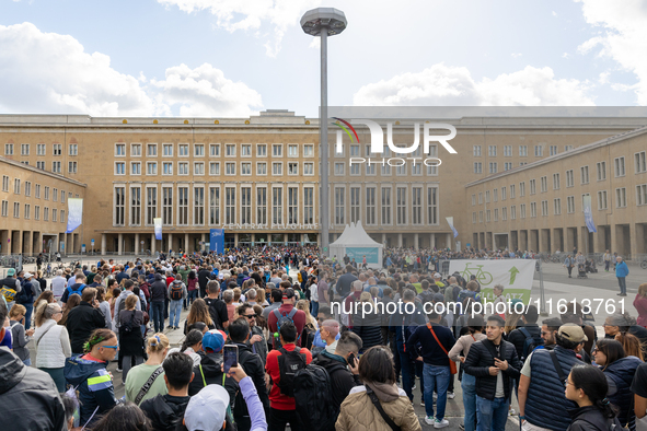 Runners train across the city in Berlin, Germany, on September 27, 2024, in the days leading up to the Berlin Marathon. The 50th edition of...