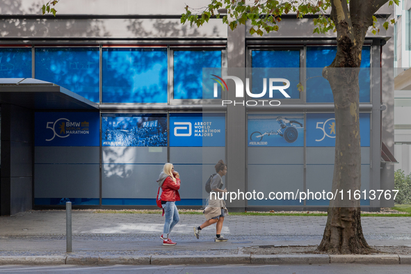 Runners train across the city in the days leading up to the Berlin Marathon in Berlin, Germany, on September 27, 2024. The 50th edition of t...