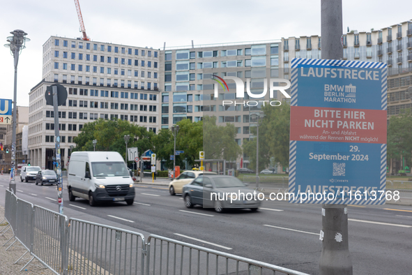 Streets in Berlin, Germany, face detours and traffic changes days ahead of the marathon. The 50th edition of the Berlin Marathon takes place...