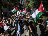 A general strike takes place in Barcelona, Spain, in solidarity with Palestine, on September 27, 2024. (