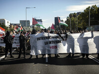 A general strike takes place in Barcelona, Spain, in solidarity with Palestine, on September 27, 2024. (