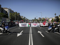 A general strike takes place in Barcelona, Spain, in solidarity with Palestine, on September 27, 2024. (