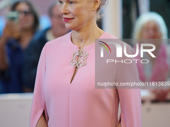 Pamela Anderson attends the red carpet for The Last Show Girl during the 72nd San Sebastian International Film Festival in San Sebastian, Sp...