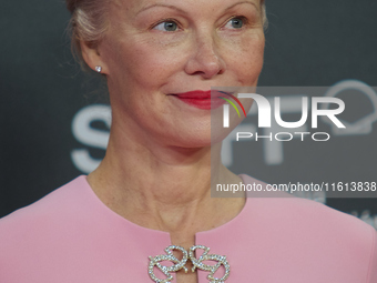 Pamela Anderson attends the red carpet for The Last Show Girl during the 72nd San Sebastian International Film Festival in San Sebastian, Sp...