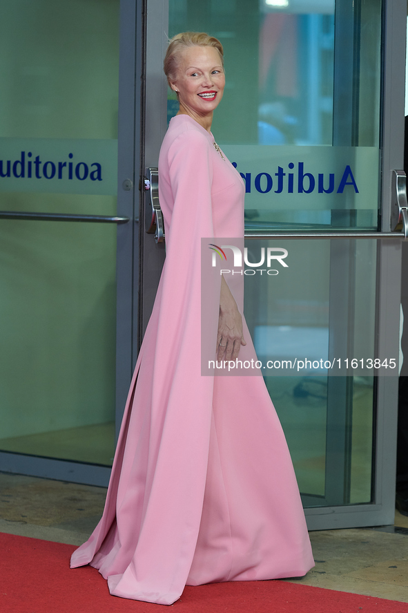 Pamela Anderson attends the red carpet for The Last Show Girl during the 72nd San Sebastian International Film Festival in San Sebastian, Sp...