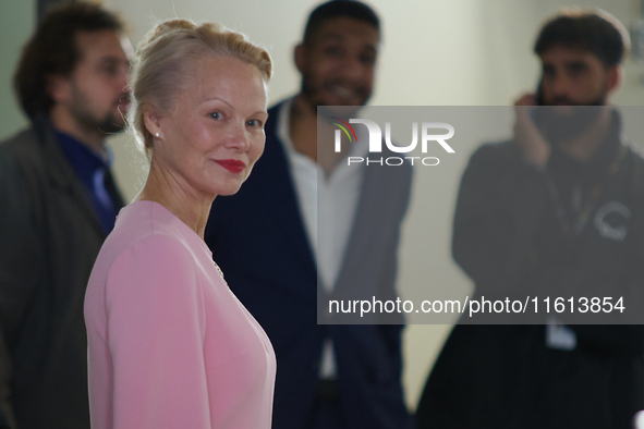 Pamela Anderson attends the red carpet for The Last Show Girl during the 72nd San Sebastian International Film Festival in San Sebastian, Sp...