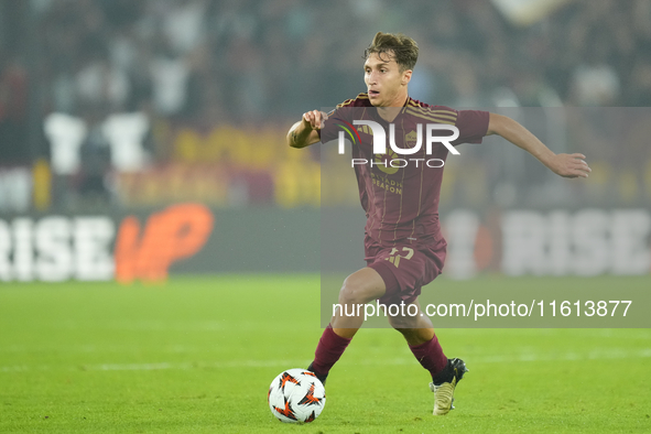 Tommaso Baldanzi attacking midfield of Roma and Italy during the UEFA Europa League 2024/25 League Phase MD1 match between AS Roma and Athle...