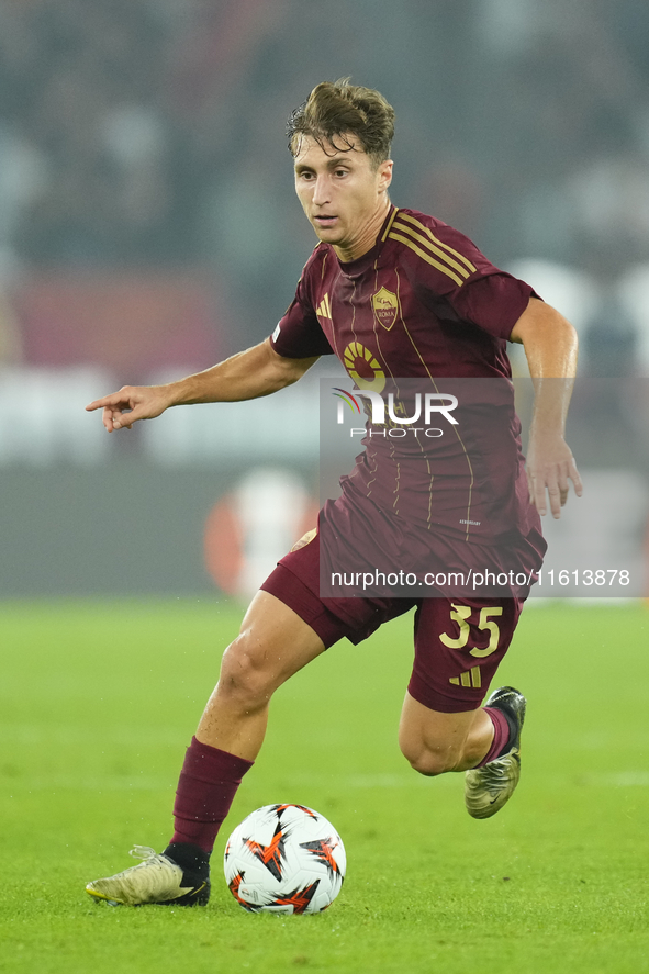 Tommaso Baldanzi attacking midfield of Roma and Italy during the UEFA Europa League 2024/25 League Phase MD1 match between AS Roma and Athle...