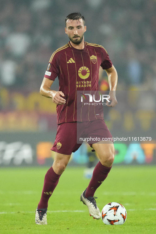 Bryan Cristante defensive midfield of Roma and Italy during the UEFA Europa League 2024/25 League Phase MD1 match between AS Roma and Athlet...