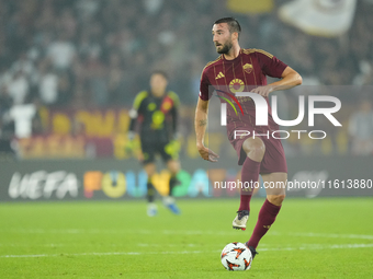 Bryan Cristante defensive midfield of Roma and Italy during the UEFA Europa League 2024/25 League Phase MD1 match between AS Roma and Athlet...