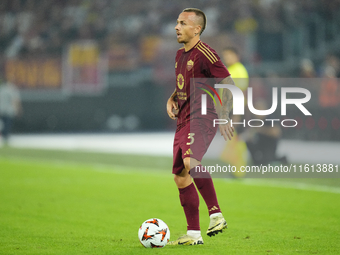 Angelino left-back of Roma and Spain during the UEFA Europa League 2024/25 League Phase MD1 match between AS Roma and Athletic Club at Stadi...