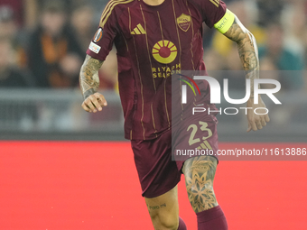 Gianluca Mancini centre-back of Roma and Italy during the UEFA Europa League 2024/25 League Phase MD1 match between AS Roma and Athletic Clu...