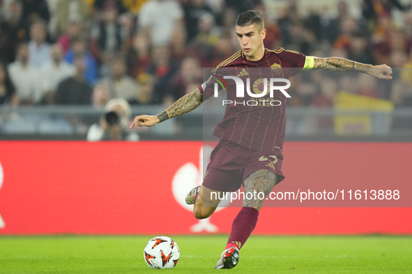 Gianluca Mancini centre-back of Roma and Italy during the UEFA Europa League 2024/25 League Phase MD1 match between AS Roma and Athletic Clu...