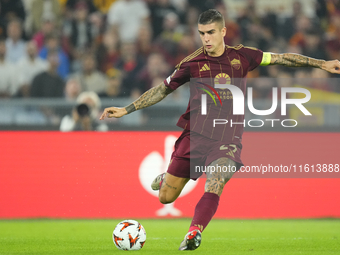 Gianluca Mancini centre-back of Roma and Italy during the UEFA Europa League 2024/25 League Phase MD1 match between AS Roma and Athletic Clu...