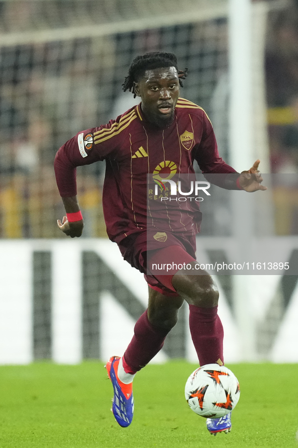 Manu Kone central midfield of Roma and France during the UEFA Europa League 2024/25 League Phase MD1 match between AS Roma and Athletic Club...