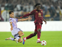 Manu Kone central midfield of Roma and France and Benat Prados central midfield of Athletic Club and Spain compete for the ball during the U...