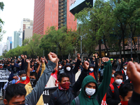 Rural students participate in a protest in support of the parents of the rural student victims to demand justice during the 10th anniversary...