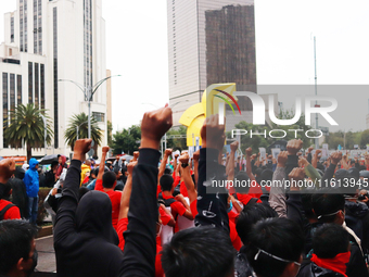 Rural students participate in a protest in support of the parents of the rural student victims to demand justice during the 10th anniversary...