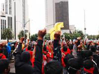 Rural students participate in a protest in support of the parents of the rural student victims to demand justice during the 10th anniversary...