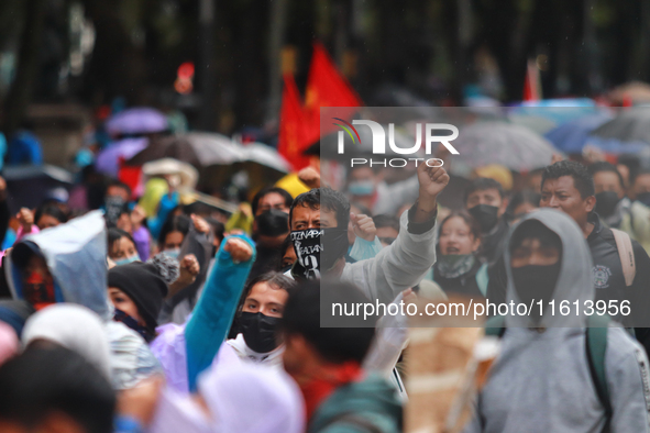 Rural students participate in a protest in support of the parents of the rural student victims to demand justice during the 10th anniversary...