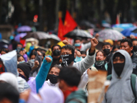 Rural students participate in a protest in support of the parents of the rural student victims to demand justice during the 10th anniversary...