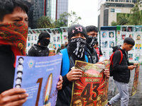 Rural students participate in a protest in support of the parents of the rural student victims to demand justice during the 10th anniversary...