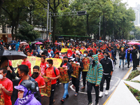 Rural students participate in a protest in support of the parents of the rural student victims to demand justice during the 10th anniversary...