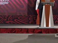 Andres Manuel Lopez Obrador, President of Mexico, during his penultimate press conference in Mexico City, Mexico, on September 27, 2024, at...