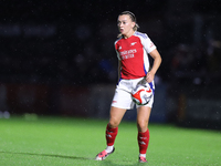 Katie McCabe of Arsenal during the UEFA Champions League Second Round, 2nd Leg between Arsenal and BK Hacken at Meadow Park in Borehamwood,...